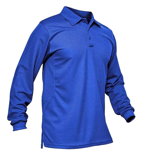 Cotton Polyester Men's Polo <b>Shirt</b> Turn Down <b>Collar</b> Block Color Full Sleeve Slim Fit Polo <b>T</b> <b>Shirt</b> With OEM Service High Demanding - Product Image 1