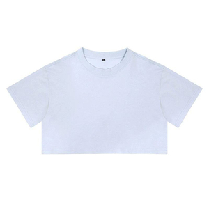 เสื้อยืดครอปท็อปผู้หญิง ผ้าฝ้าย 100% ทรงบ็อกซี่ เสื้อยืดครอปพิมพ์ลายสำหรับผู้หญิง - Product Image 4