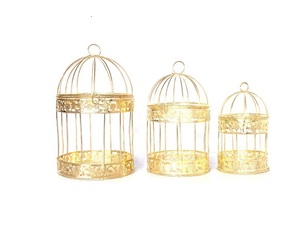 Juego elegante de calidad superior con recubrimiento en polvo blanco de dos jaulas para pájaros con Stan hecho a mano precio al por mayor venta jaula de alambre de Metal - Product Image 6