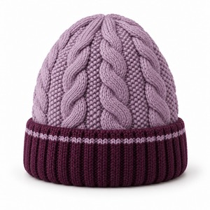 Gorro de Punto de Invierno para Hombre y Mujer, Tejido de Cable, con Puño Plegado, Dos Tonos, Elástico, Casual, para Exteriores - Product Image 5