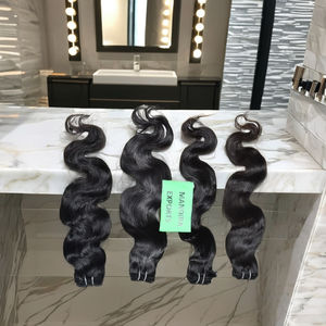 Vente en gros de paquets de cheveux humains indiens à double trame et à cuticule alignée, longs cheveux vierges noirs avec vendeur de bodywaves de style naturel - Product Image 1