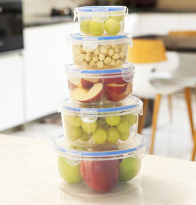 Plastic Food <b>Storage</b> Containers Leak-proof <b>Storage</b> <b>Kitchen</b> BPA Free Plastic Food Container with Lid Lunch <b>Box</b> Set 5 pieces - Product Image 1