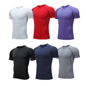 Men's <b>Black</b> Short Sleeve <b>Compression</b> <b>Shirt</b> Quick Dry Polyester Base Layer Athletic Top - Product Image 6