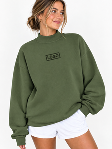 Sweat-shirt à col montant surdimensionné pour femme, design premium de marque personnalisée, tissu de haute qualité, écologique, séchage rapide - Product Image 1