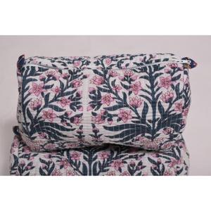 Bolsa de Maquillaje Ligera, Ecológica, de Algodón con Estampado Floral, Hecha a Mano en India, Bolsa de Cosméticos de Viaje para Organizar, para Mujer - Product Image 3