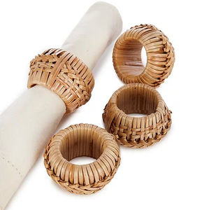 Anillos para Servilletas Hechos de Ratán para Decoración de Mesa, Anillos para Servilletas Navideños, Anillos para Servilletas para Bodas a Bajo Presupuesto - Product Image 1