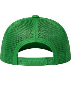 Casquette de baseball verte personnalisable, style camionneur, avec dos en maille respirante, réglable à fermeture snapback, unie, vierge, pour logo personnalisé, décontractée pour l'extérieur - Product Image 4