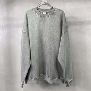 Sudadera Vintage Negra Lavada Personalizada, 400GSM, Felpa Francesa Gruesa, Cuello Redondo para Hombre, 100% Algodón, Temporada de Invierno - Product Image 4