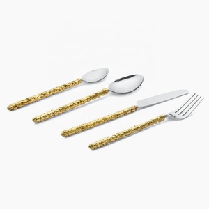 Magasinez pour la vaisselle à la main or et argent ensemble de couverts en acier inoxydable pour le restaurant fête de mariage et hôtel - Product Image 6