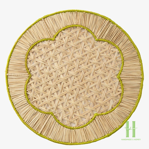 Premium Vintage <b>Paper</b> Rope Placemat Round Spiral <b>Pattern</b> Table Mat Anti-slip Durable Dining Plate Pad Boho Wedding Decoration - Product Image 3