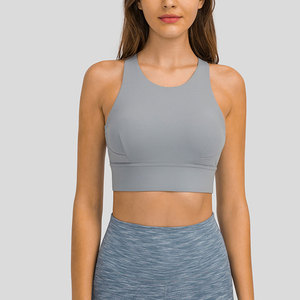 Soutien-gorge de sport grande taille pour femme, sans coutures, rembourrage amovible, logo personnalisé sur le devant, couleurs personnalisables pour le fitness et le yoga, respirant et élégant - Product Image 4
