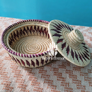 Cesta Multifuncional de Hierba Natural Moonj con Tapa, Cestas Ecológicas de Hierba Natural Moonj - Product Image 6