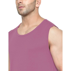 เสื้อกล้ามถักคอกลมแขนกุดสำหรับผู้ชายสีม่วง - Product Image 6