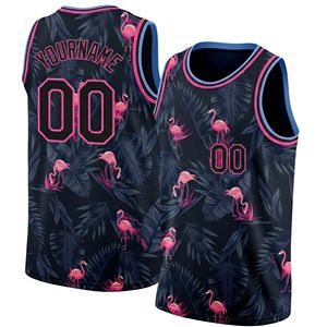 Dernier design : Débardeur de basketball pour femme à imprimé flamant rose tropical, personnalisable avec nom et numéro, gilet athlétique - Product Image 3