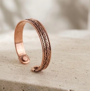 Pulsera de Cobre con Terapia Magnética, Hecha a Mano, Trenzada, Estilo Vintage, Chapada en Oro de 14K, Estilo Bohemio para Hombre, Venta al Por Mayor - Product Image 3