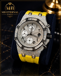 Reloj Cronógrafo MB ETERNAL con Cristal de Zafiro, Caja Redonda de 41 mm, Números Romanos Analógicos, Correa de Acero Inoxidable, Reloj de Cuarzo de Lujo para Hombre - Product Image 1