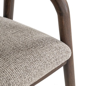 Chaise de bar moderne en bois massif avec accoudoirs fixes, siège en tissu résistant à l'eau, design mi-siècle, mobilier de bar pour la maison - Product Image 6