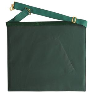 Delantal Masónico Sovereign Master Allied con Bordado de Corona en Blanco, Verde y Dorado, Cinturón Ajustable, Regalia Personalizada - Product Image 4