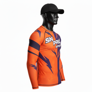 Collar Unisex Long Sleeve Anti-Bacterial Rash Guard for Sport Fitness Customizable Color/Logo Sublimation Printed Durable Casual - Product Image 4