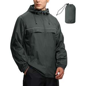 Veste coupe-vent pour homme, imperméable, zippée, pour randonnée en plein air - Product Image 6