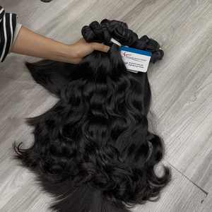 Extensions de cheveux naturels vietnamiens de luxe, texture ondulée, double trame, couleur noir naturel, prêtes à être expédiées - Product Image 5