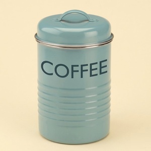 Modern Matte Black Metal Coffee Canister Airtight Iron <b>Kitchen</b> <b>Storage</b> <b>Container</b> For Coffee Beans And Grounds Retro Countertop - Product Image 2