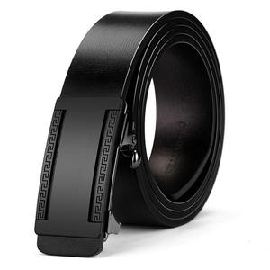 Ceinture en cuir PU noir pour hommes d'affaires avec logo personnalisé, nouvelle ceinture réglable à boucle automatique, cadeau - Product Image 3