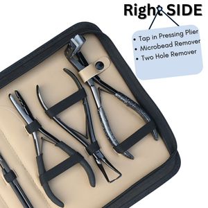 Professional Hair Extension Tool Kit Flat <b>Beads</b> Crimper Plier Tape In Plier Microbead Remover Two Hole Crimper Scissor Clips - Product Image 3