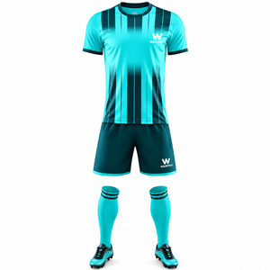 Wholesale Custom Adult Soccer Shirts Solid Latest Design <b>Short</b> Sleeve Anti-Bacterial Breathable 100% Polyester <b>Mesh</b> Fabric - Product Image 1