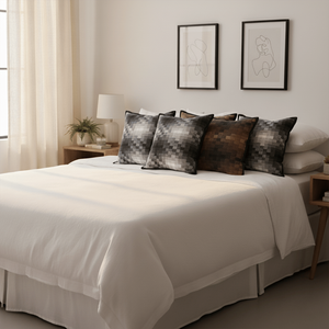 6PC Pixelated Comfort Caramel <b>Square</b> Cushion Covers 3x 45cm <b>Pillowcase</b> Set Decorative Pillows & Cushions - Product Image 6