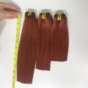 Extensiones de cabello virgen vietnamita de gran calidad a precio de fábrica hueso recto Super doble dibujado Color naranja oscuro - Product Image 2