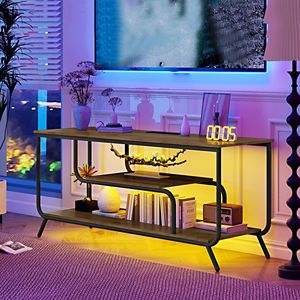 Mobile TV Moderno con Mensole e Luci LED, Supporto TV fino a 55 Pollici con Prese di Corrente Integrate - Product Image 6