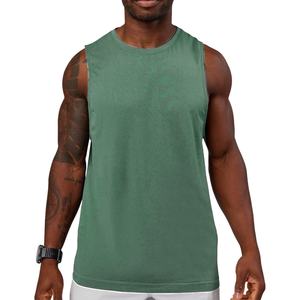 Camiseta sin Mangas de Punto Transpirable para Hombre, Color Sólido, Cuello Redondo, Ropa Deportiva Informal, Azul, Diseño Personalizado, Nuevo Estilo - Product Image 6