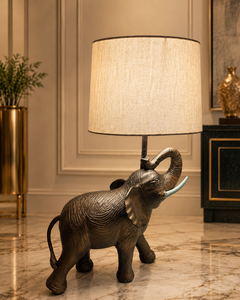 Lampe de table éléphant, base en aluminium, abat-jour en lin, design moderne, écologique, décoration intérieure pour salon, durable - Product Image 5