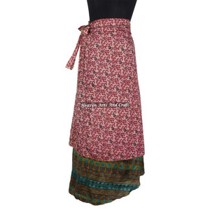 2026 Plus Size Light Long Reversible 2-Layer Boho Maxi <b>Wrap</b> <b>Skirt</b> Silk Designer - Product Image 2
