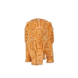 งานแกะสลักช้างจากไม้ชีแชม แบบจัลลี - งานฝีมือไม้แกะสลักขายส่ง - Product Image 4
