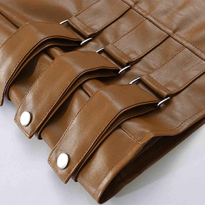 Chaleco de Motocicleta para Hombre, Estilo Cuero Negro de Alta Calidad, con Característica Amigable con la Piel, Ajustable en la Cintura Lateral, Chaleco para Motociclismo Urbano - Product Image 6