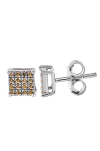 Boucles d'oreilles en saphir jaune en argent sterling 92,5 KLST-30698 - Product Image 3