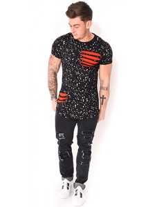 T-shirt décontracté d'été pour homme, noir, à double boutonnage, manches courtes, 100% coton, séchage rapide, tricoté - Product Image 1