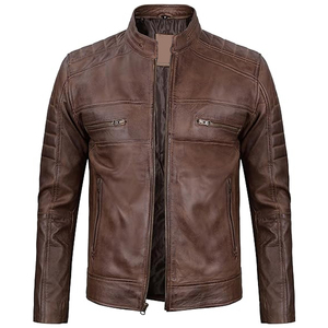 Customized Made High Quality <b>Genuine</b> <b>Leather</b> <b>Jacket</b> For Adults Men Factory Direct Sale Men's <b>Leather</b> <b>Jacket</b> - Product Image 1