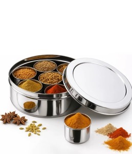 Metal Spice Box for Kitchen Use Stainless Steel Spice Jar <b>Set</b> with 7 Compartments Durable Herb Storage Container - Product Image 1