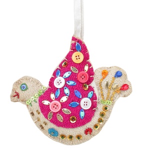 Décorations de Noël en satin de velours perlé faites à la main ornements personnalisés en forme de girafe de globe brodé décorations de Noël - Product Image 3