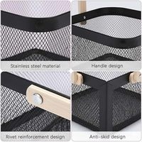 Conjunto de Cestos de Armazenamento de Ferro - Cestos Decorativos de Metal Luxuosos com Suporte e Base para Uso em Garagem, Design Multifuncional