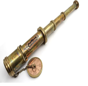 กล้องส่องทางไกลขนาดเล็กทำจากทองเหลืองโบราณขนาด18นิ้วพร้อมขาตั้งทำจากไม้สำหรับใส่แว่นทำมือใส่ในกล่องหนังกล้องโทรทรรศน์ขนาดเล็ก - Product Image 6