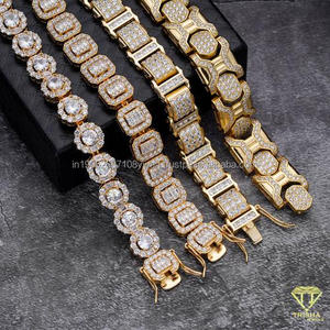 Pulsera de lujo Hip Hop Bling para hombre, pulsera de tenis de diamante cultivado en laboratorio helado, pulsera de eslabones finos con diamantes de imitación brillantes para mujer - Product Image 3