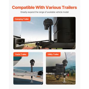 Martinetto Elettrico Rinforzato per RV, Capacità 3500 Libbre, Connettore a 7 Pin, Manovella Manuale, per Rimorchi Cargo e Utilitari Resistenti alle Intemperie - Product Image 3