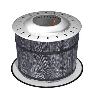 Portable 20\" Barrel Style Fire Pit Smokeless Wood Burning Fireplace Fireproof <b>Mat</b> Magnesium Oxide Low Smoke for <b>Camping</b> - Product Image 1