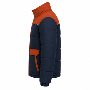 Chaqueta Acolchada Gruesa y Cálida para Hombre al por Mayor, con Bloques de Color, Relleno de Poliéster, Ribete Reflectante, Cierre de Cremallera, Estilo Urbano, Personalizable - Product Image 2