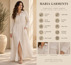Robe chemise bohème en coton respirant beige à boutons, manches longues, décontractée, avec poches, longueur maxi, fournisseur Alibaba de premier plan, vente en gros - Product Image 2