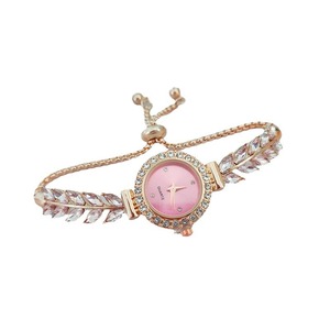 Reloj de pulsera de cuarzo para mujer, diseño de sirena con diamantes de colores, brazalete delgado con hojas verdes, novedad de moda 2026 - Product Image 5